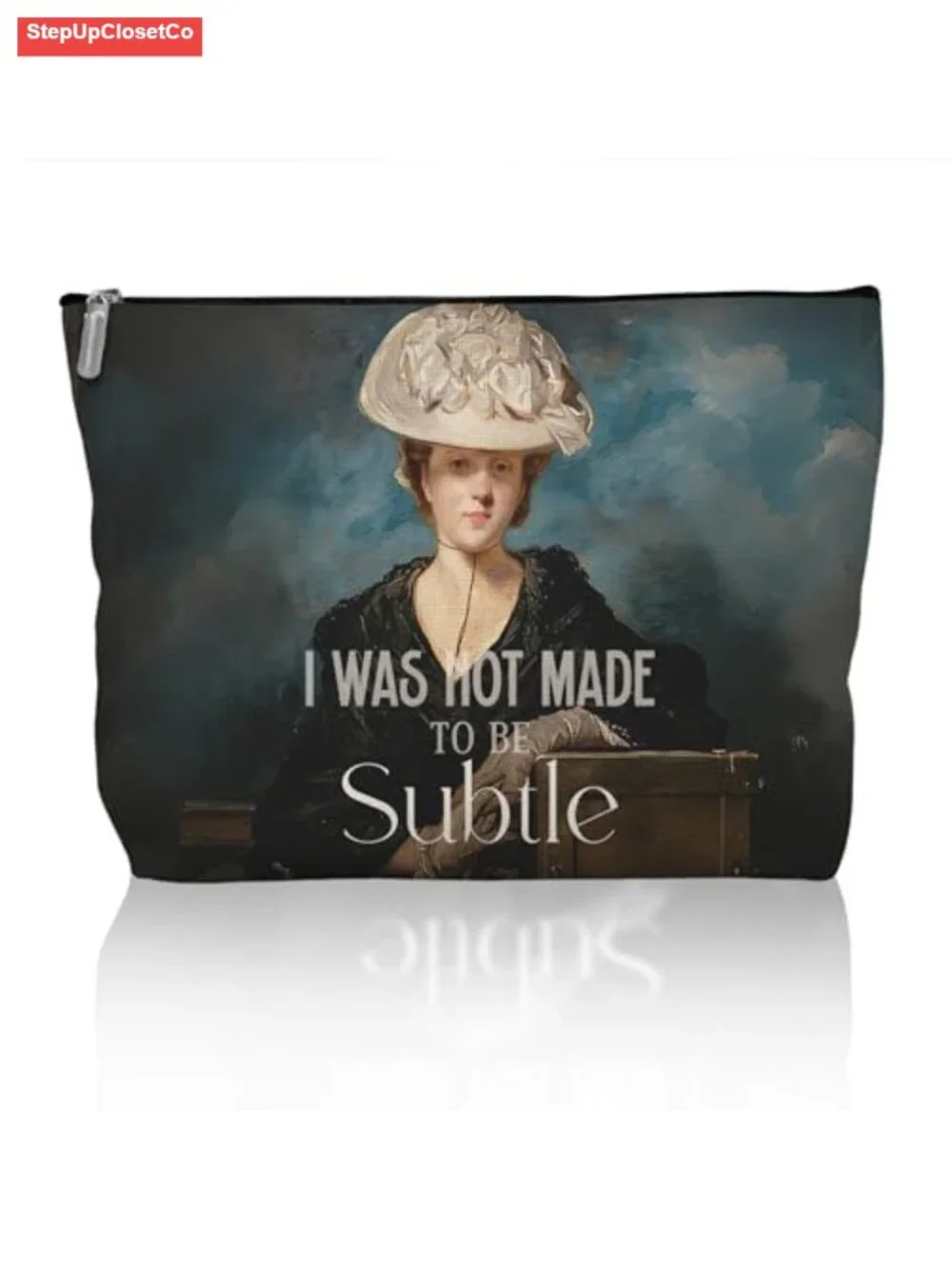 Vintage Oil Painting Feminist Makeup Bag - Sassy Cosmetic Pouch, Art Toiletry,